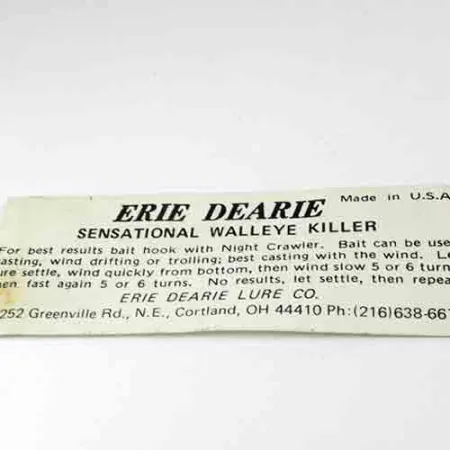 Erie Dearie Walleye Killer Spinner, Nickel / Verde, 9g, USA, #2991