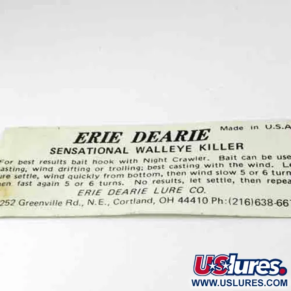 Erie Dearie Walleye Killer Spinner, Nickel / Verde, 9g, USA, #2991