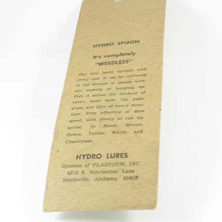 Hydro Lures Weedless Hydro Spoon Cucchiaino, Bianco/Verde, 17g, #3074