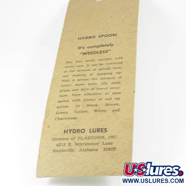 Hydro Lures Weedless Hydro Spoon Cucchiaino, Bianco/Verde, 17g, #3074
