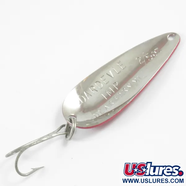 Dardevle Imp Ondulante, Rosso / Bianco / Nickel, 11g, Logo Diavolo, #3107