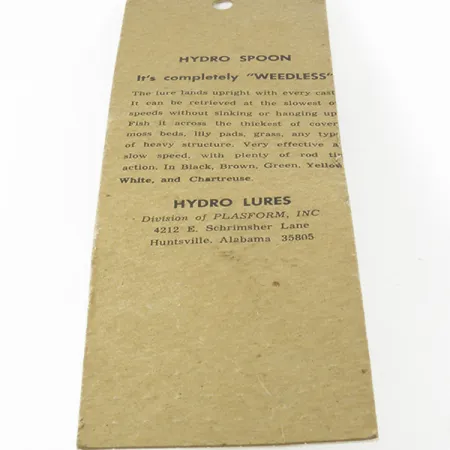 Hydro Lures Weedless Hydro Spoon, Giallo, 14g, Antialga, #9312