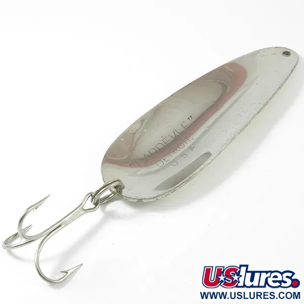 Ondulante Eppinger Dardevle, Ivory/Nickel, 28g, Marchio Detroit, #3344