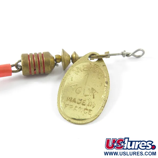 Mepps Aglia 1 Cucchiaino, Ottone, 3,5g, Anelli rossi, #3454