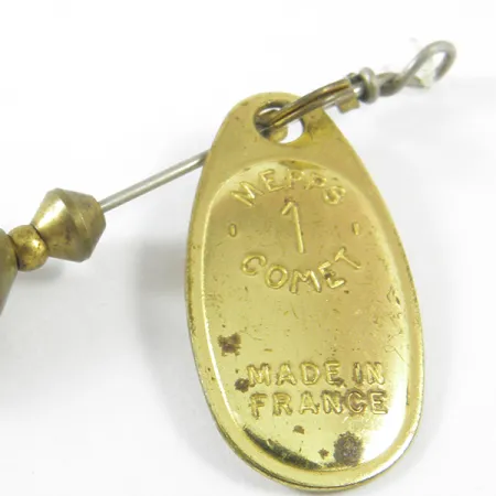 Mepps 1 Comet Mino Cucchiaino, Ottone, 4,6g, Trailer in gomma, #3467