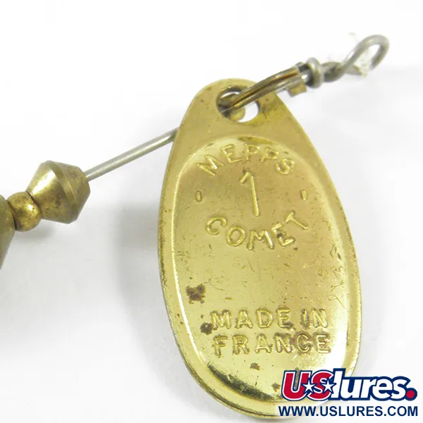 Mepps 1 Comet Mino Cucchiaino, Ottone, 4,6g, Trailer in gomma, #3467