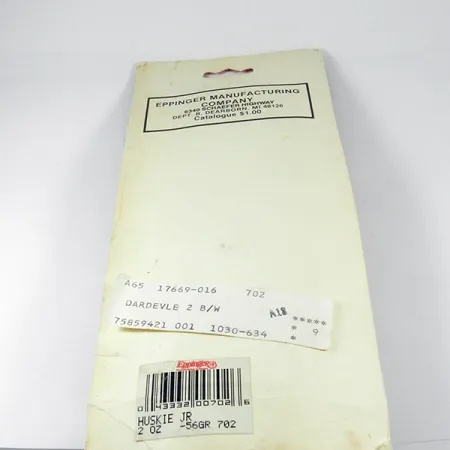 Cucchiaino Dardevle Huskie Junior, Nero/Bianco/Nickel, 58g, #3537