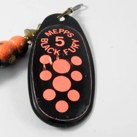 Mepps Black Fury 5 Cucchiaino, Nero/Rosso Fluo, 14g, Ancoretta Oro, #3576