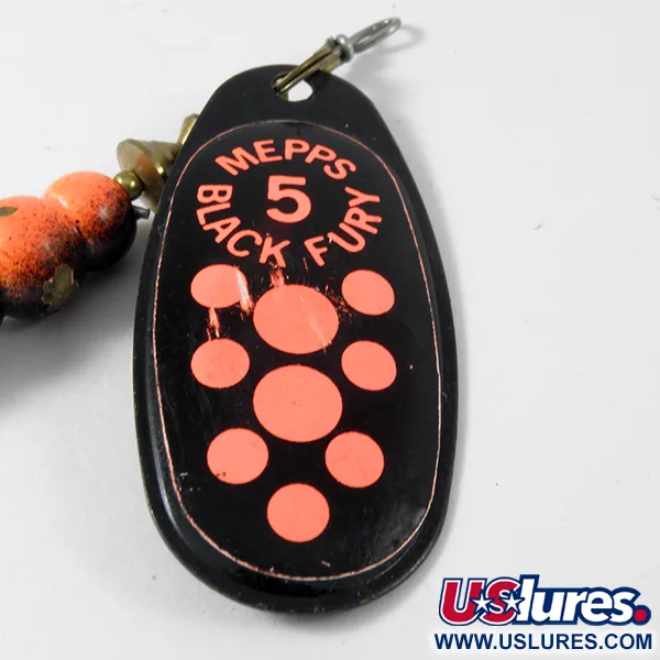 Mepps Black Fury 5 Cucchiaino, Nero/Rosso Fluo, 14g, Ancoretta Oro, #3576