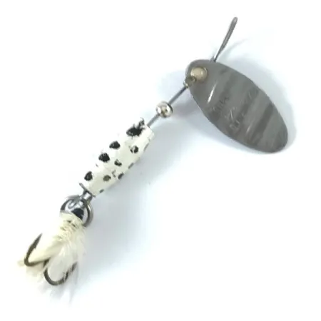Spinner Glen Evans Shyster, Bianco pois neri, 4g, piumato, #3661
