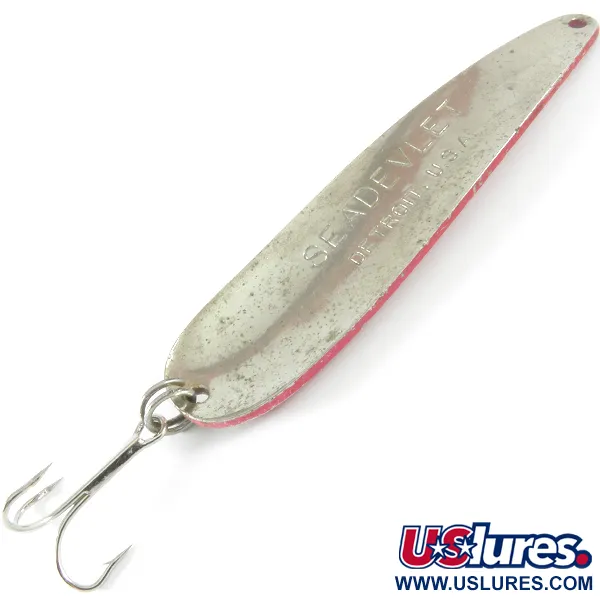 Eppinger Dardevle Seadevlet, Rosso / Bianco / Nichel, 40g, Ondulante Vintage #3675