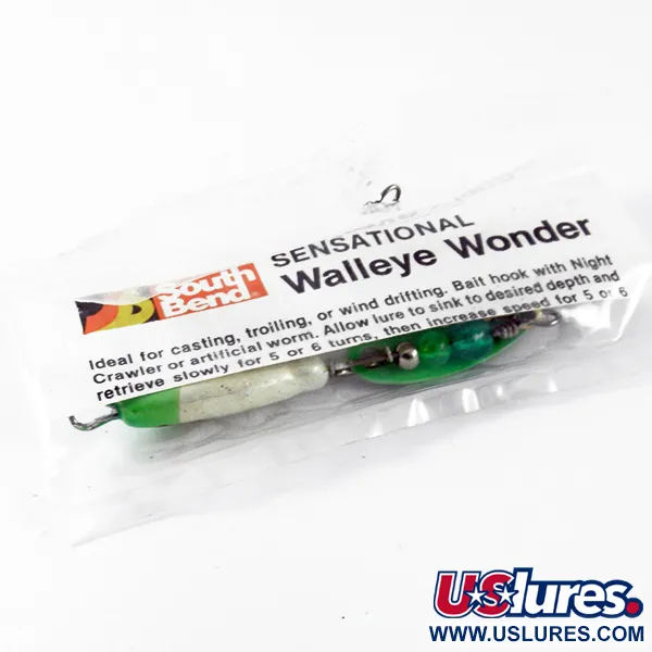 South Bend Walleye Wonder 3 Spinner, Verde-Bianco, 17g, Amo oro, #3697