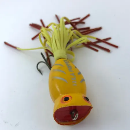 Fred Arbogast Hula Popper Esca Topwater, Yellow, 8g, Vintage, #3798