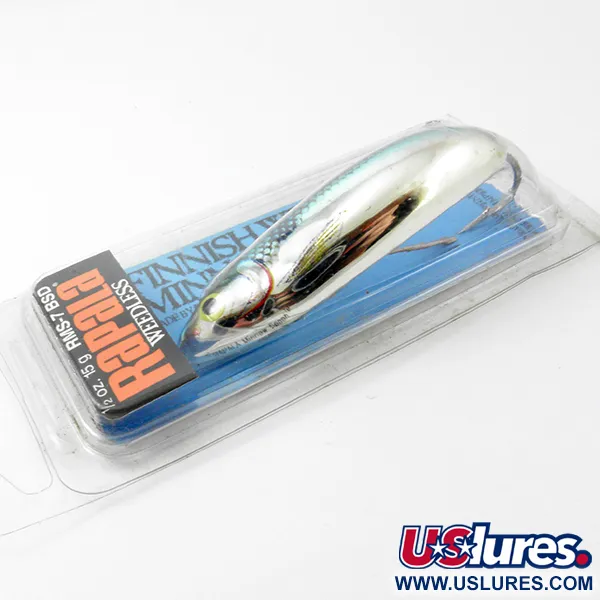 Rapala Weedless Minnow Spoon Ondulante, Blu/Argento, 15g, #3818