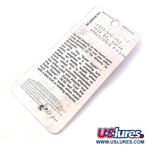 Luhr Jensen Super-Duper 500 Ondulante, Oro / Rosso, 1,4g, Vintage, #3932