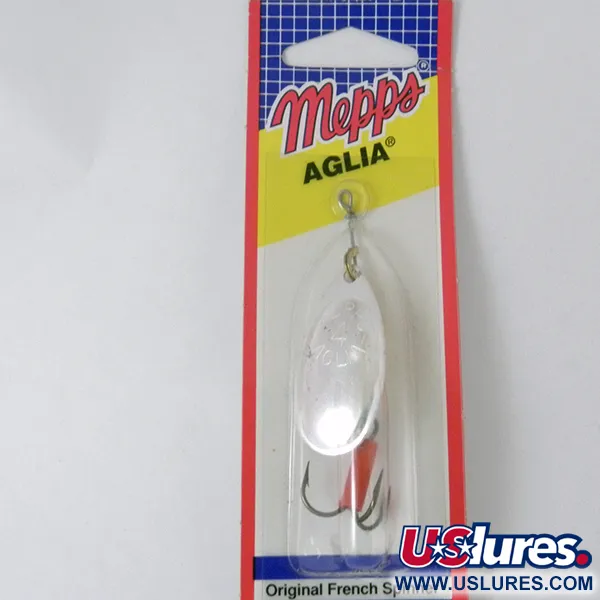 Mepps Aglia 4 Cucchiaino, Argento, 9.4g, Tubetto Rosso, #3942