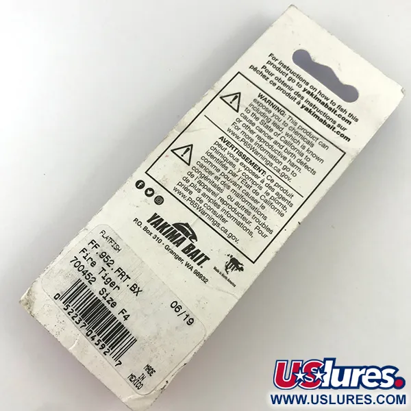 Yakima Bait FlatFish Esca Artificiale, Fire Tiger, 4g, #4323