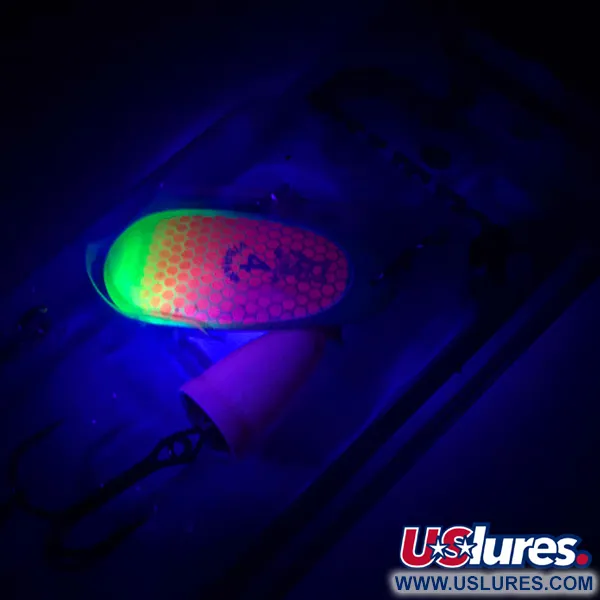 Blue Fox Super Vibrax 4 UV Cucchiaino, Fluorescente, 10g, Glow UV, #4324
