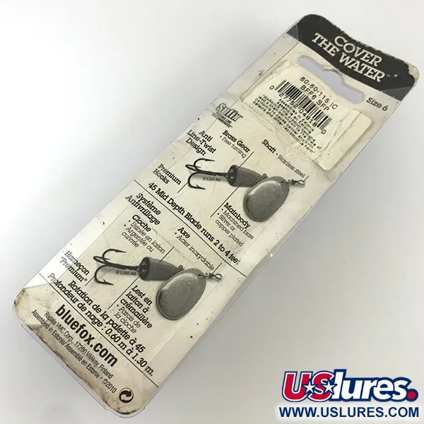 Blue Fox Super Vibrax 6 Fluo UV Cucchiaino, Argento, 18g, UV, #4327