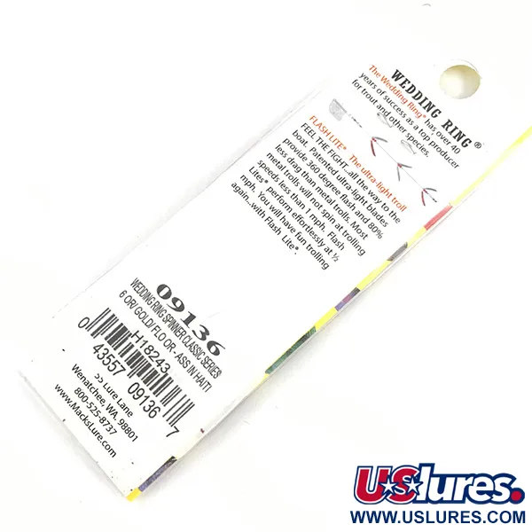 Mack's Lure Wedding Ring Spinner, Oro/Arancio Fluo, 2g, Strass, #4328