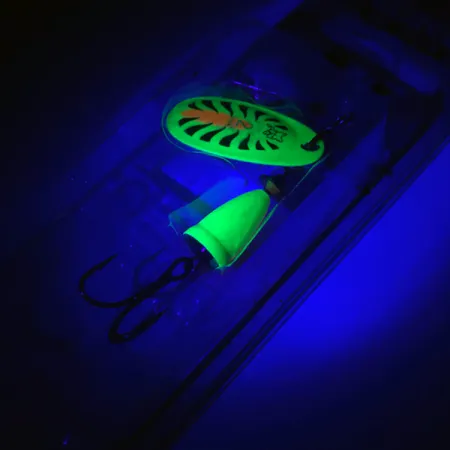 Blue Fox Super Vibrax 2 UV Cucchiaino, Firetiger UV, 6g, Meccanismo Ottone, #4366