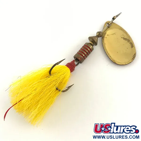 Mepps Aglia 3 dressed Spinner, Ottone/Arancione, 7,3g, Bucktail, #4422