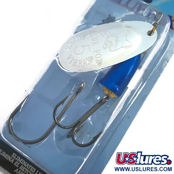 Blue Fox Super Vibrax 5 Cucchiaino, Argento/Blu, 13g, Ami VMC, #4591