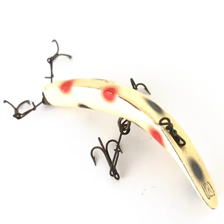 Yakima Bait Worden Flatfish Esca, Bianco/Rosso/Nero, 9g, Profilo Curvo, #4791