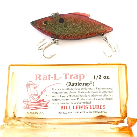 Bill Lewis Rat-L-Trap Lipless, Red Green Glitter, 14g, Rattle, #4793