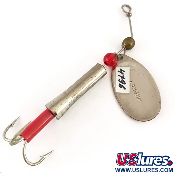 Dardevle Osprey Notangle Spinner, Rosso/Bianco/Nichel, 9g, #4796