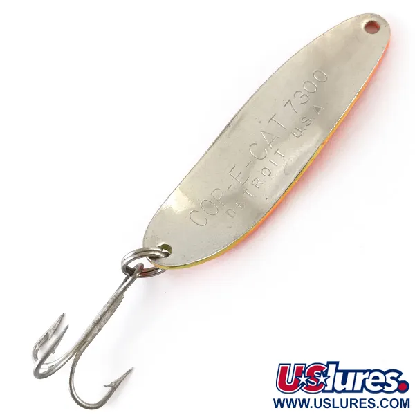 Dardevle Cop-E-Cat 7300 UV Cucchiaino, Giallo/Arancione/Nickel, 10g, #4887