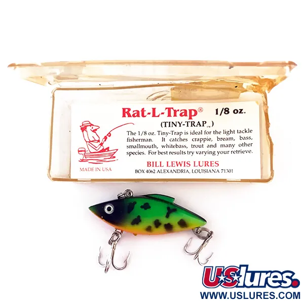 Bill Lewis Tiny-Trap Lipless Crankbait, Fire Tiger, 5.5g, Sinking, #4952