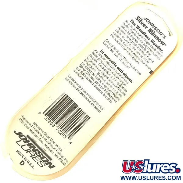 Johnson Weedless Silver Minnow Ondulante, Oro, 14g, Anti-alga, #5046