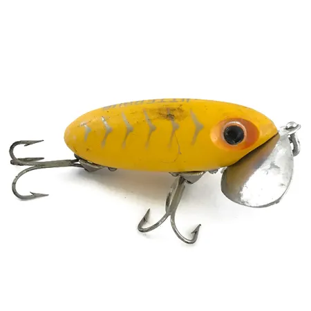 Fred Arbogast Jitterbug Esca Topwater, Giallo, 10g, Paletta Metallo, #5067
