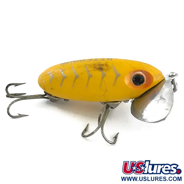 Fred Arbogast Jitterbug Esca Topwater, Giallo, 10g, Paletta Metallo, #5067