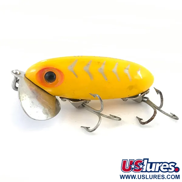 Fred Arbogast Jitterbug Esca Topwater, Giallo, 10g, Paletta Metallo, #5067
