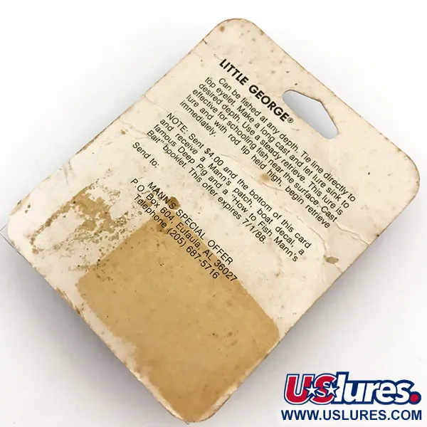 Mann's Bait Little George Tail Spinner, Bianco/Nichel, 17g, Vintage, #5116