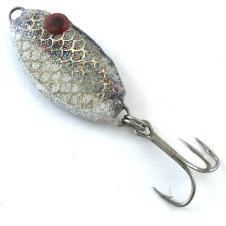 Bomber Slab Spoon Jig, Bianco / Rosso / Oro, 18g, Squame Glitter, #5209