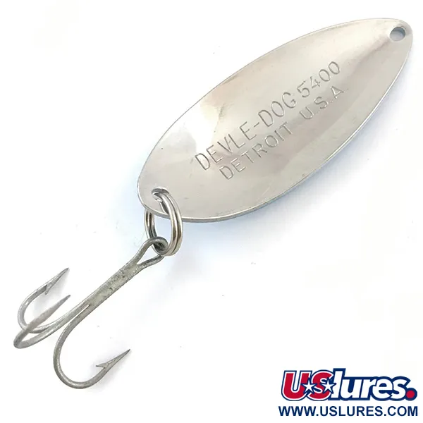 Dardevle Devle Dog 5400 Ondulante, White/Blue/Nickel, 14g, Vintage, #5224