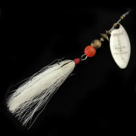 Mepps Aglia Long 0 Dressed Rotante, Argento, 3g, Pelo Cervo, #5373