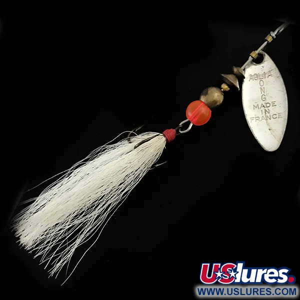 Mepps Aglia Long 0 Dressed Rotante, Argento, 3g, Pelo Cervo, #5373