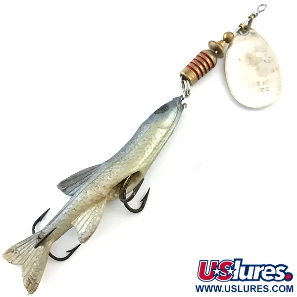 Mepps Aglia 3 Mino Rotante, Argento/Bianco/Nero, 10g, Softbait, #5381