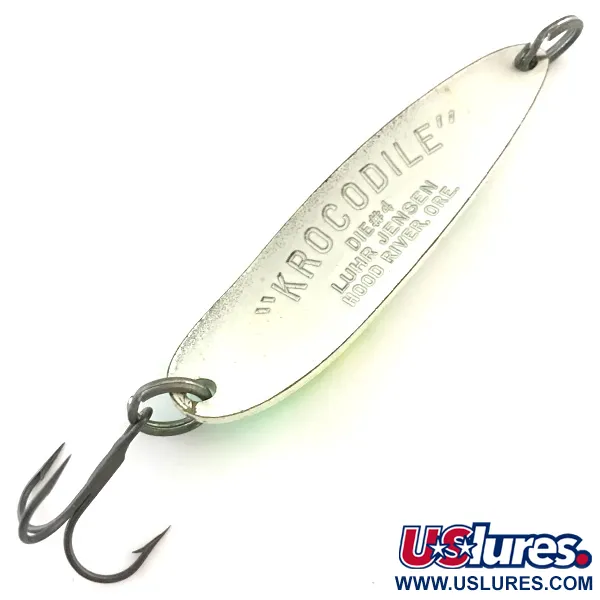 Luhr Jensen Krocodile Die #4 Ondulante, White Pearl/Green, 19g, #5417