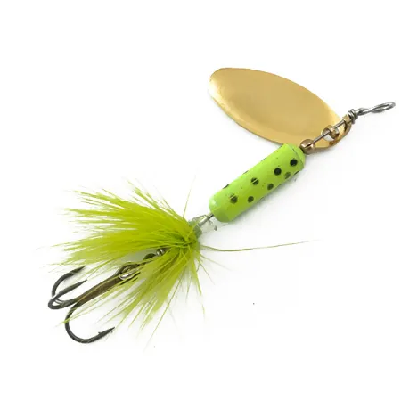 Spinner Silverlake, Oro / Verde Fluorescente, 3,7g, Amo Piumato, #5557