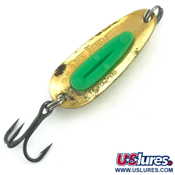 Blue Fox Pixee Ondulante, Oro martellato/Verde, 4.5g, UV Glow, #5577