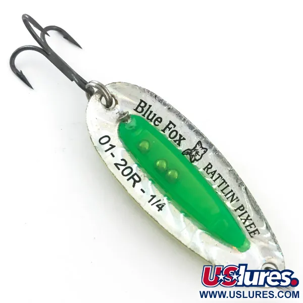 Blue Fox Rattlin Pixee UV Ondulante, Golden Herring/Green UV, 7g, #5593