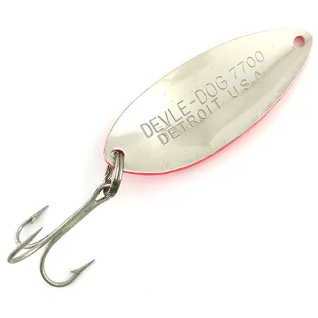 Eppinger Dardevle Devle Dog 7700 Ondulante, Rosso/Nickel, 14g, UV, #5783