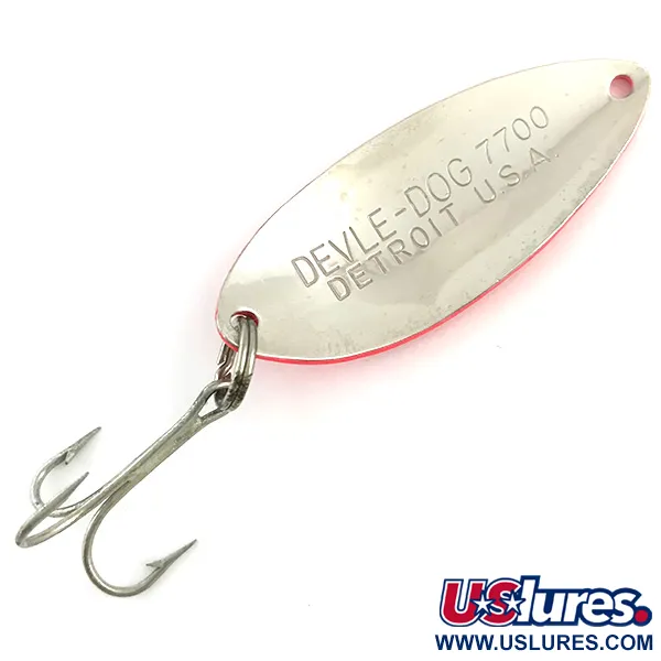 Eppinger Dardevle Devle Dog 7700 Ondulante, Rosso/Nickel, 14g, UV, #5783