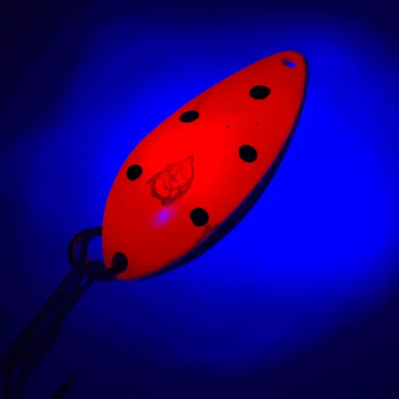 Eppinger Dardevle Devle Dog 7700 Ondulante, Rosso/Nickel, 14g, UV, #5783