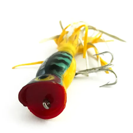 Fred Arbogast Hula Popper, Fire Tiger, 3g, Gonna in gomma, #5867